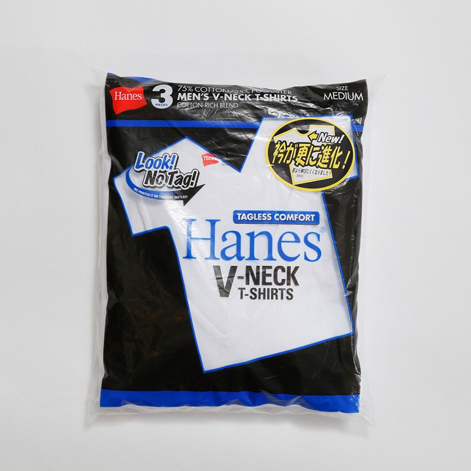 3枚組】アオラベルVネックTシャツ ホワイト | ヘインズの公式通販サイト