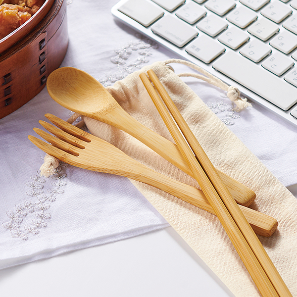 プラスチックスマート バンブーカトラリーセット【最安値165円
