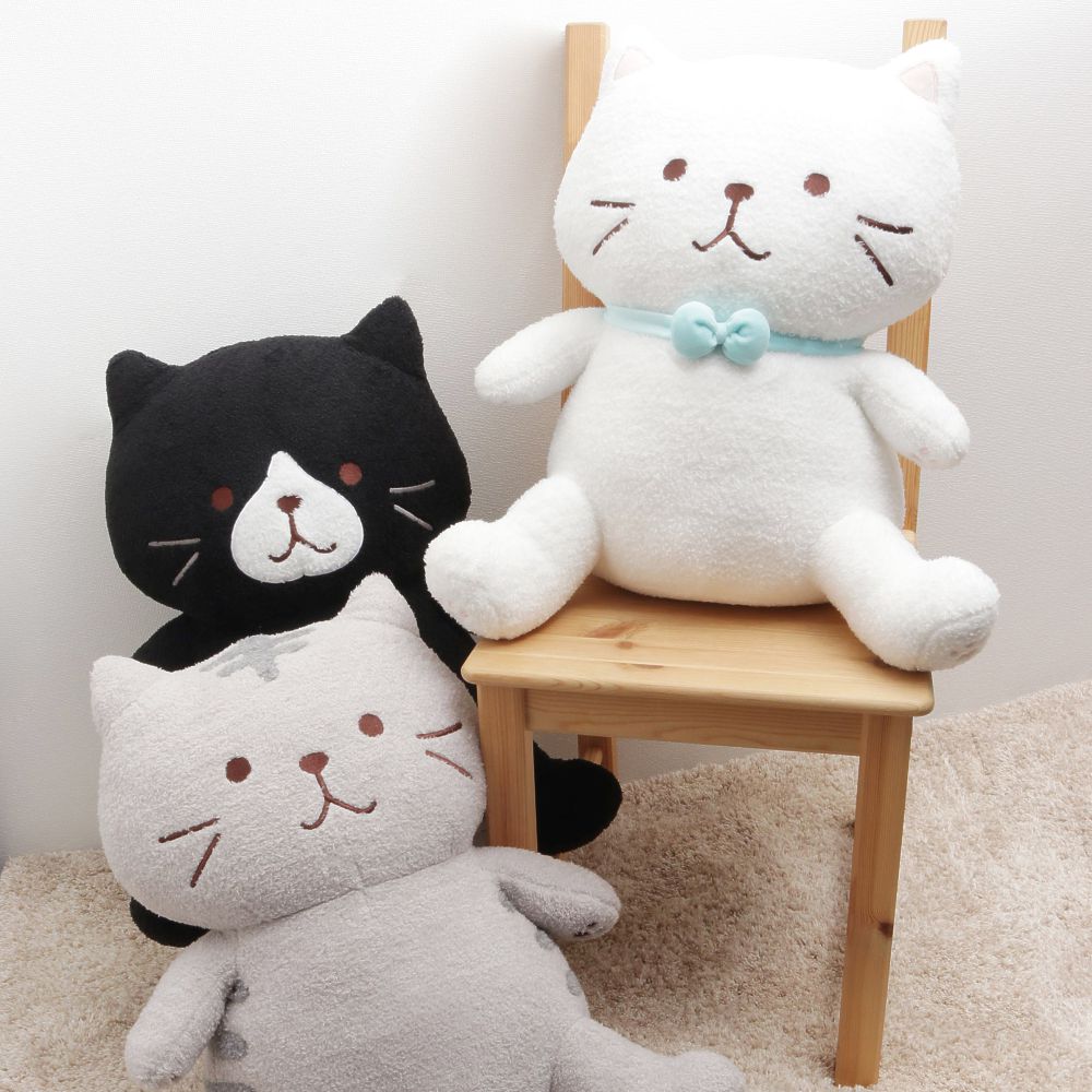 ふくふくにゃんこ ぽわぽわBIG抱きぐるみ（サバタ・クロスケ・しろ