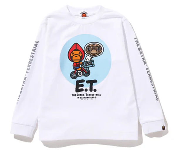 A BATHING APE BAPE KIDS BAPE X E.T. BABY MILO L/S TEE