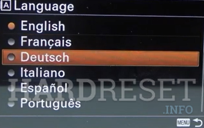 Change Language SONY Alpha A6500