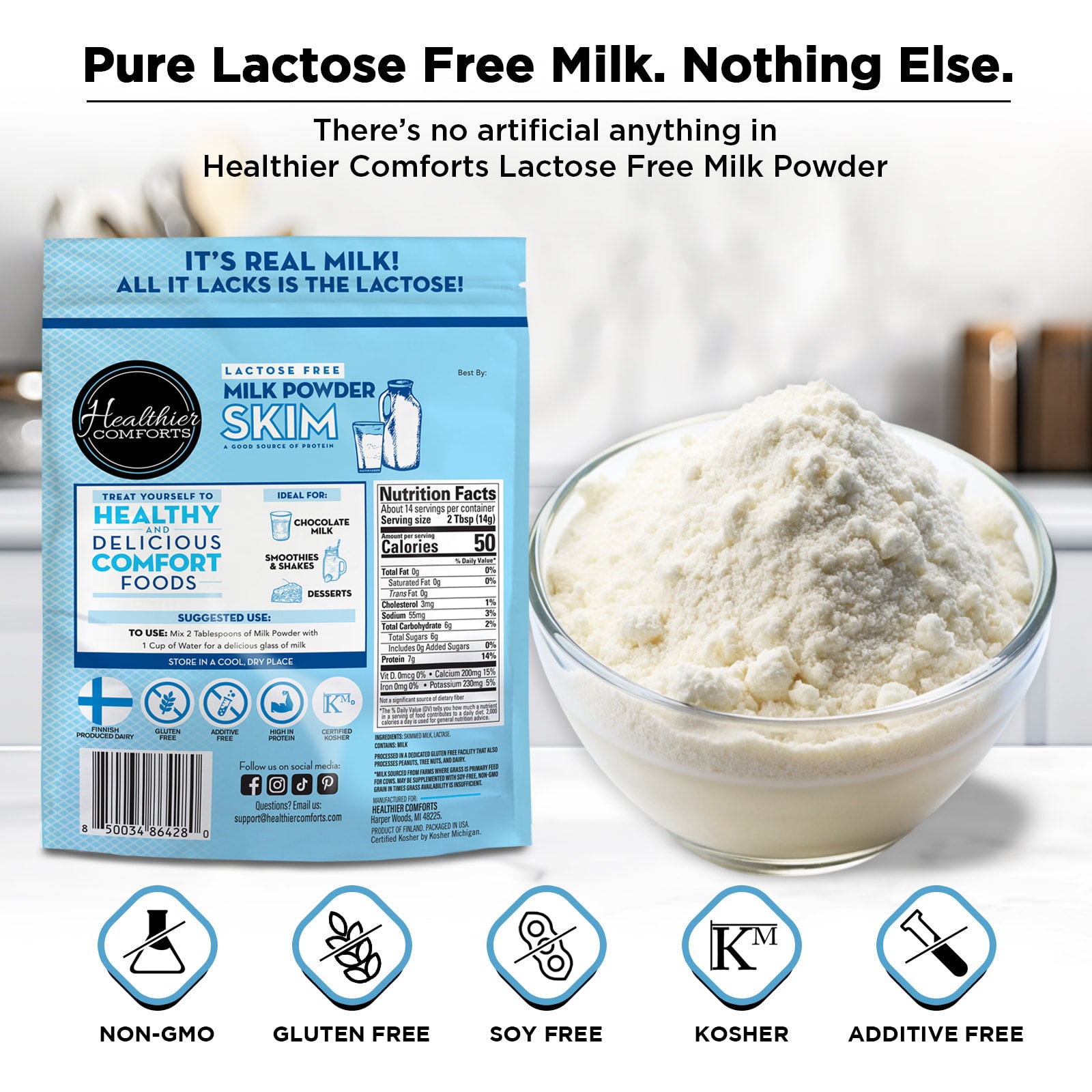 Lactose Free Skim Milk Powder – Healthier Comforts