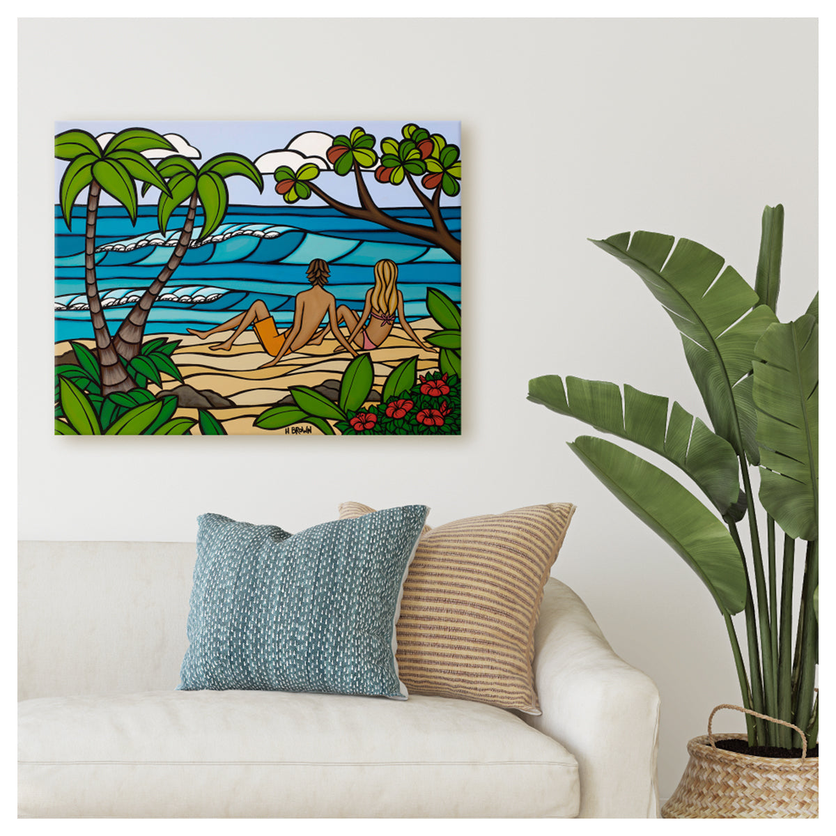 虹の下の愛-キャンバス上のジクレー-ヘザーブラウンアート – Heather