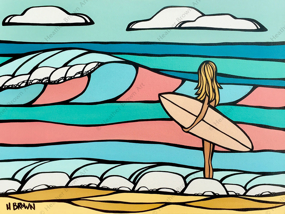 Candy Surf - Matted Paper Print - Heather Brown Art
