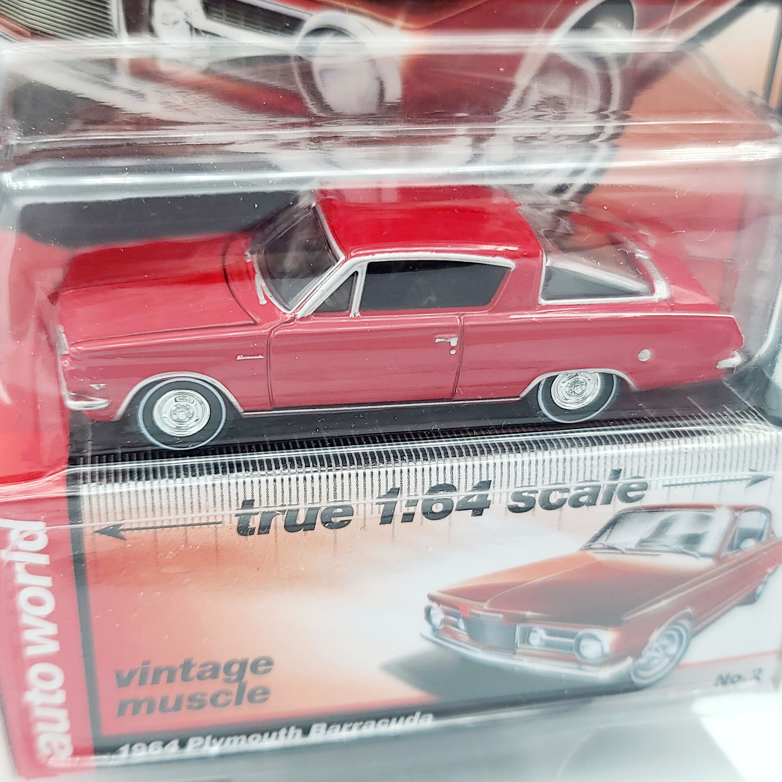 Auto World '64 Plymouth Barracuda - 1:64, Red (2015 Release 4 - Vintag