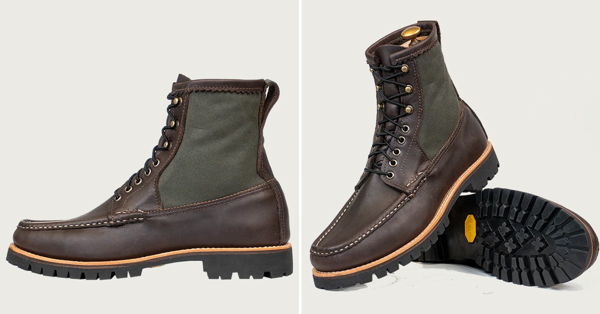 The Russell Moccasin Expedition Boot is Built from Leather and Twill