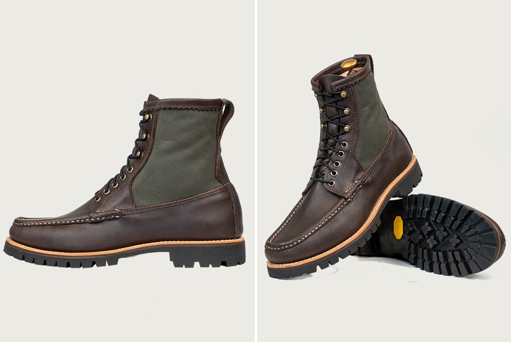 The Russell Moccasin Expedition Boot is Built from Leather and Twill