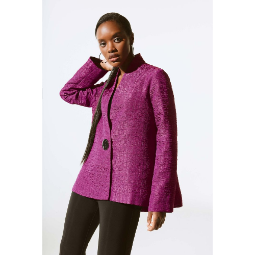 Joseph Ribkoff Textured Jacquard Trapeze Jacket - Helen Ainson
