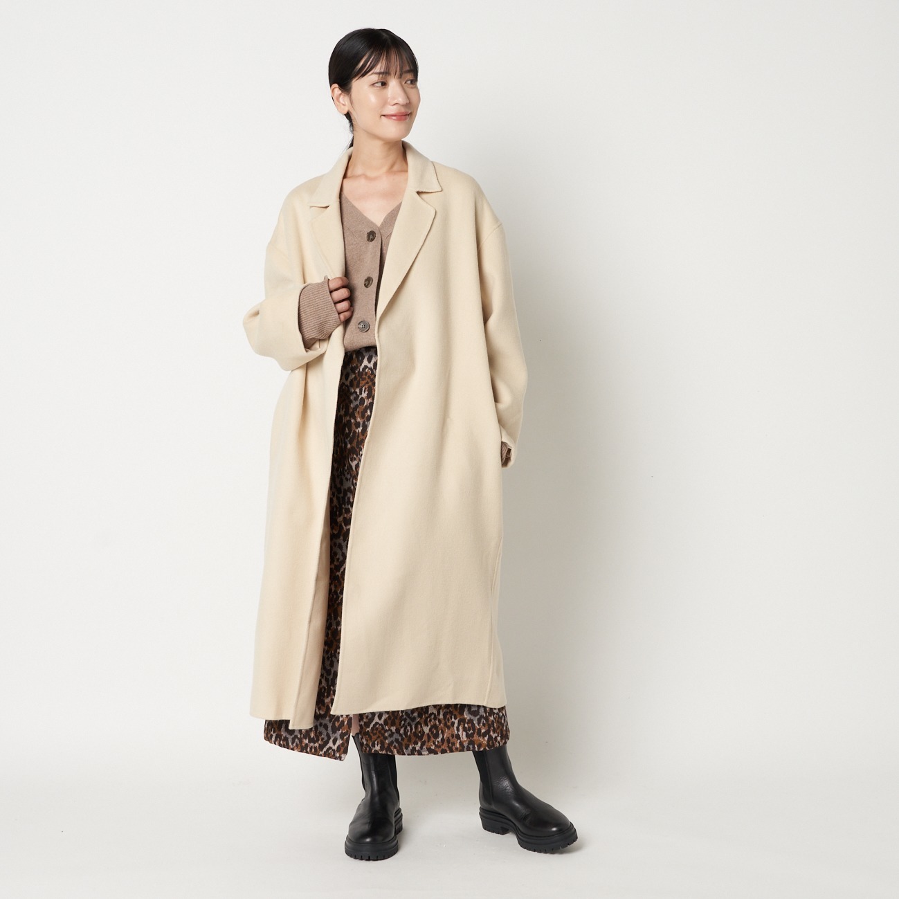 DOUBLE FACE COAT WITH STOLE｜HELIOPOLE｜HÉLIOPÔLE（エリオポール