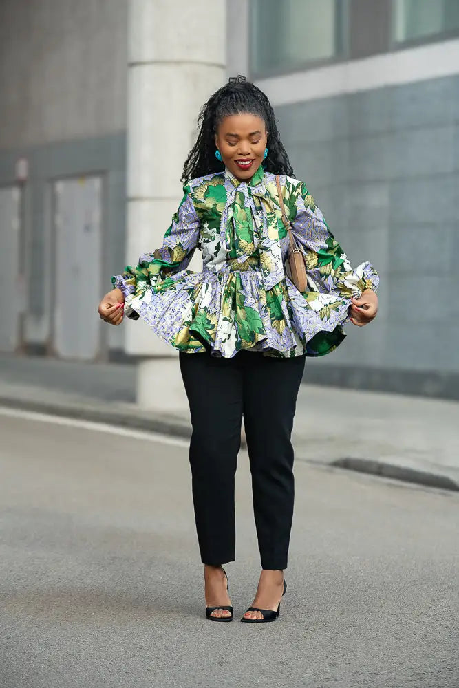 RHONDA PEPLUM TOP - Heritage Clothings