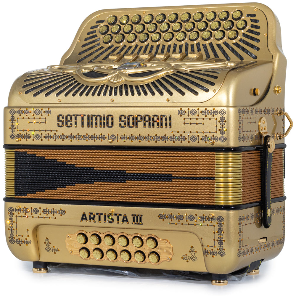 Settimio Soprani Artista III 6 Switch Accordion FBE EAD in Gold with G