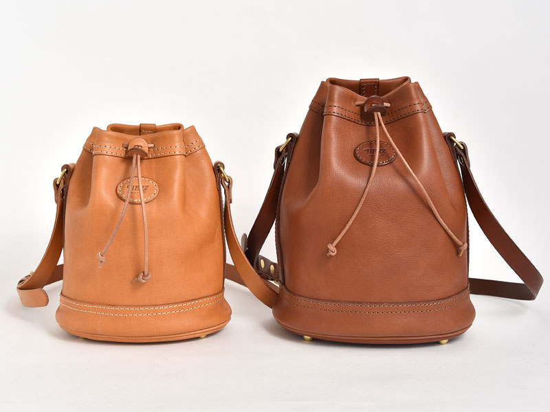 2サイズで選べる革製巾着ショルダーポシェット / 革鞄のHERZ(ヘルツ