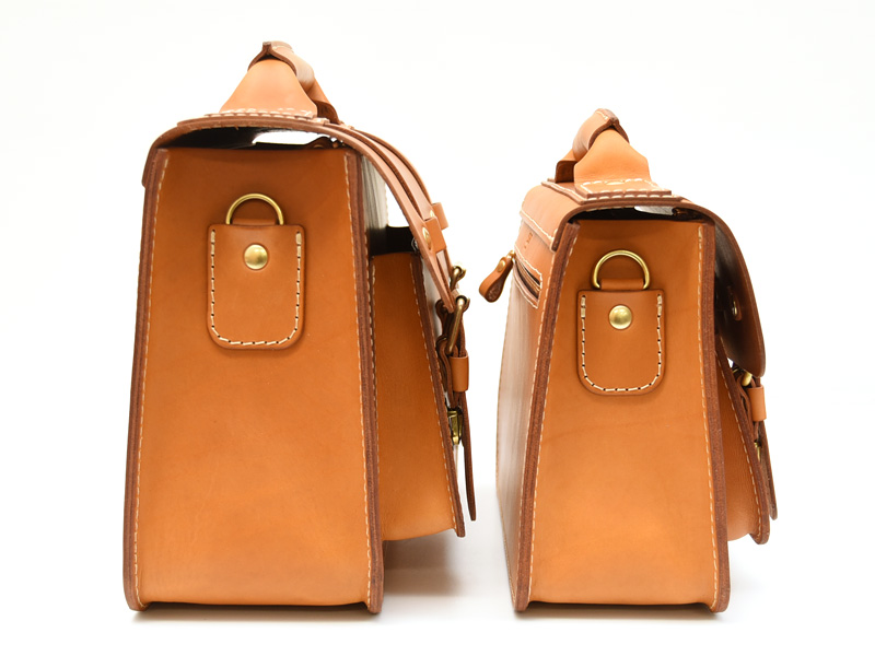 厚革で豪快に仕上げた二本ベルト2wayショルダーバッグ / 革鞄のHERZ