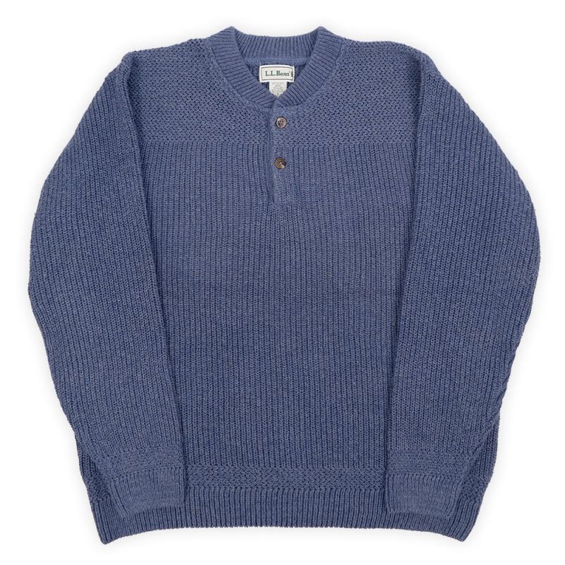 90's L.L.Bean ヘンリーネック コットンニット “MADE IN USA