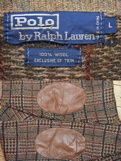 Polo Ralph Lauren チェック柄 ウールニット “エルボーパッチ付き