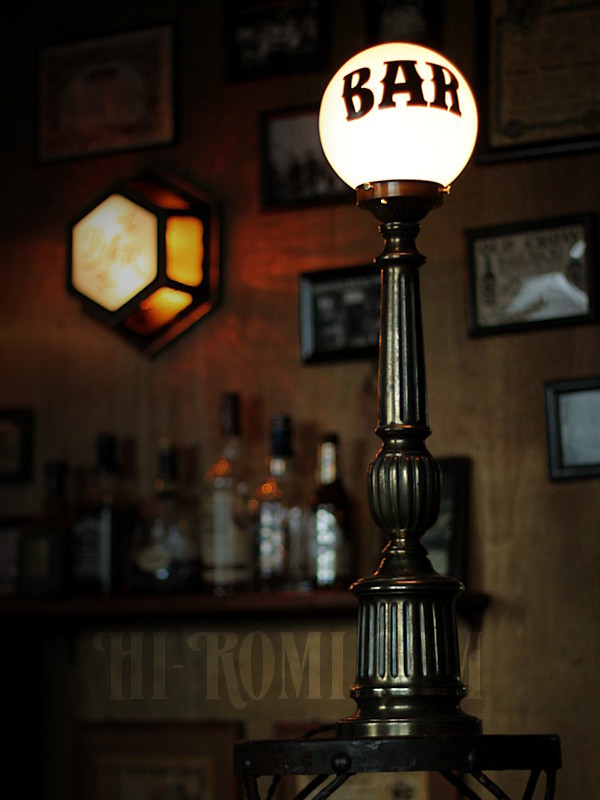 U.S.A.ヴィンテージピューター製BARサインテーブルライト