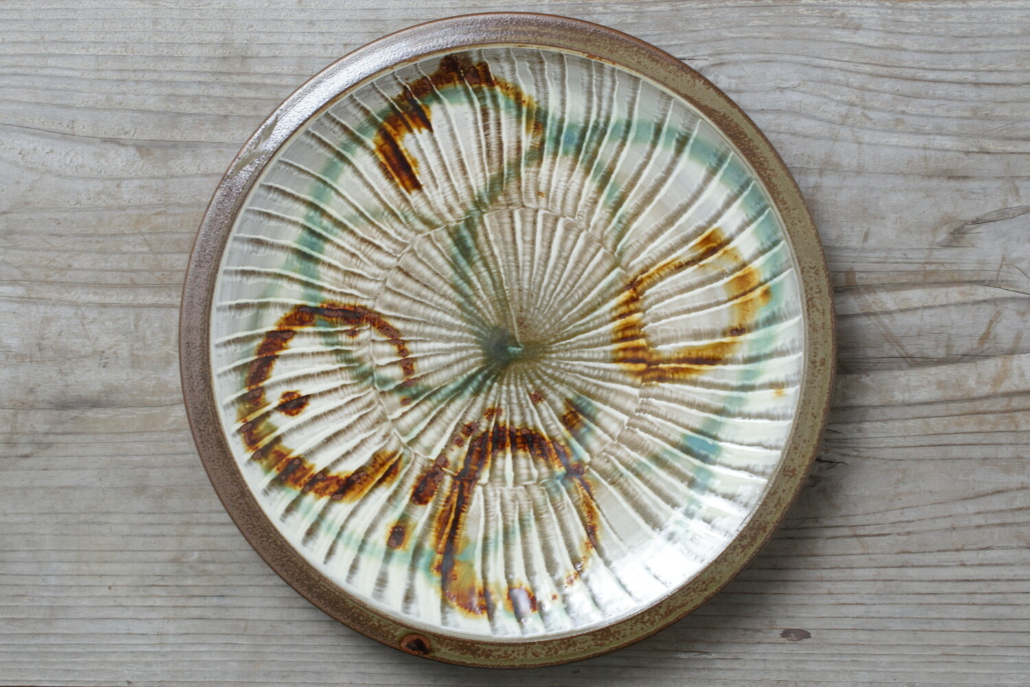 日々の暮らし | 尺皿 刷毛目 三彩 | 小石原焼 太田哲三 圭窯