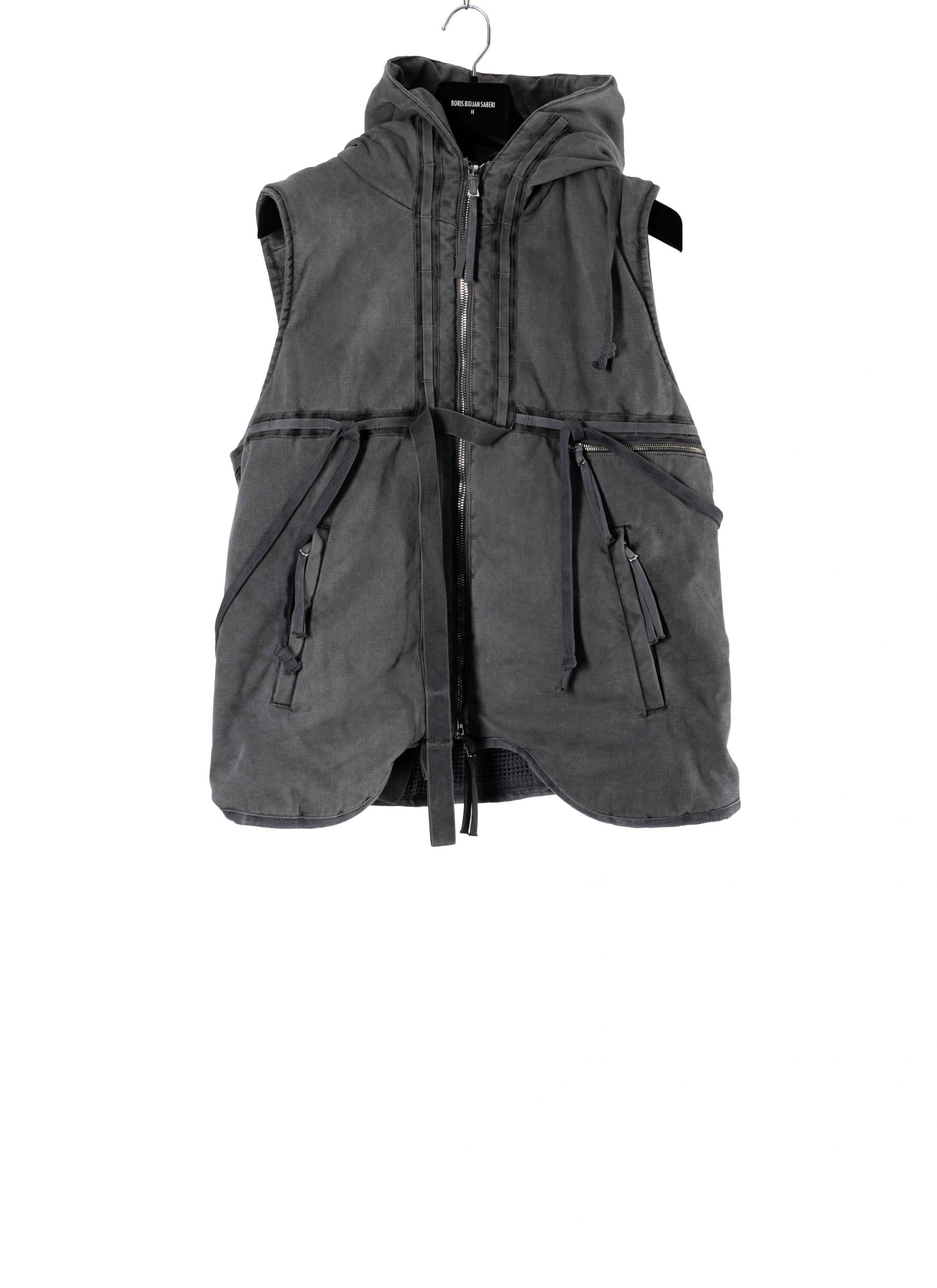 hide-m | BORIS BIDJAN SABERI men PADDED VEST1, dark grey