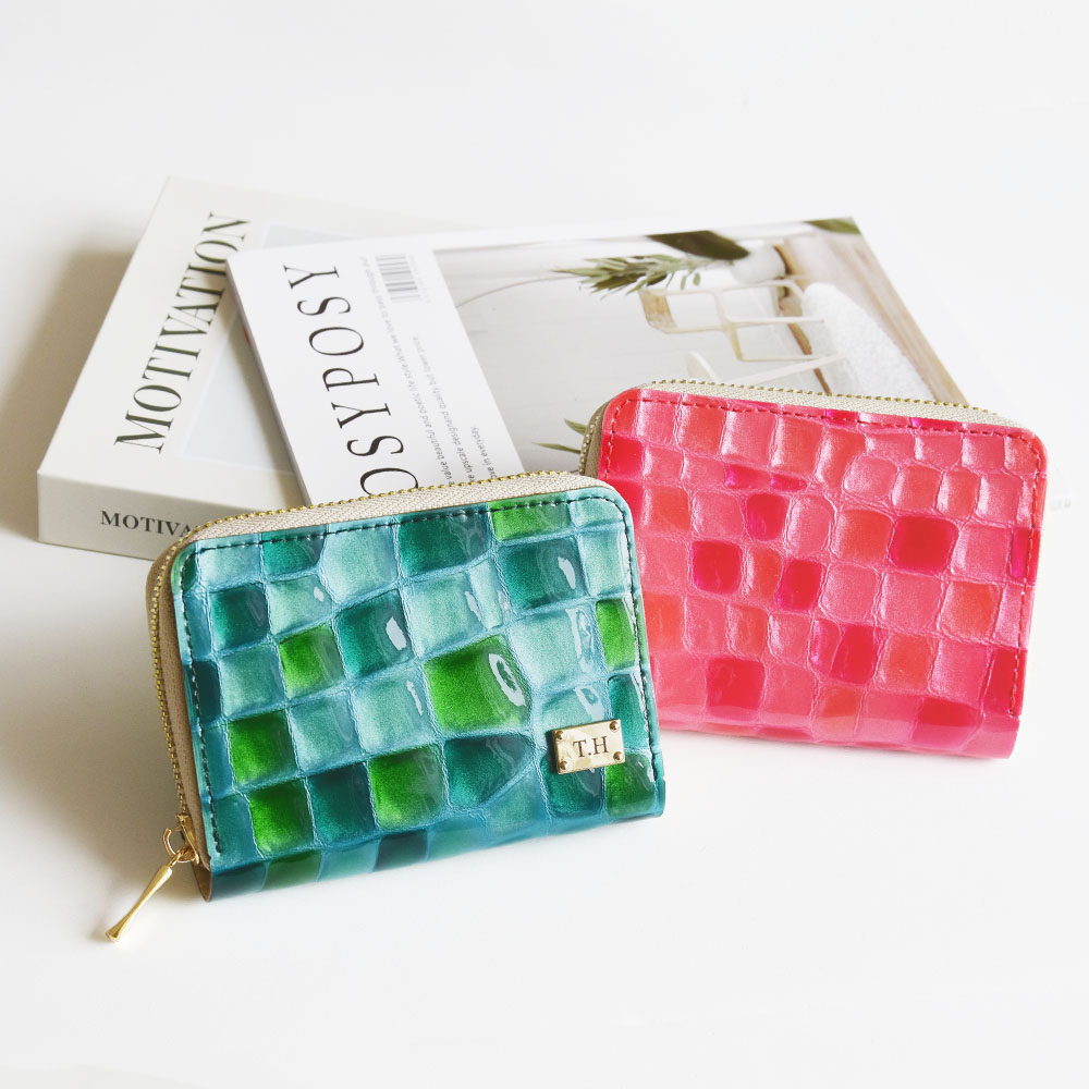 ステンドグラスレザー コンパクト財布 ミニプレート HIGHCAMP FACTORY