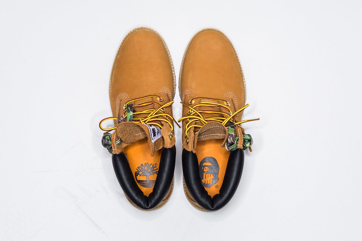 UNDEFEATED x A BATHING APE x Timberland: Official Release Info