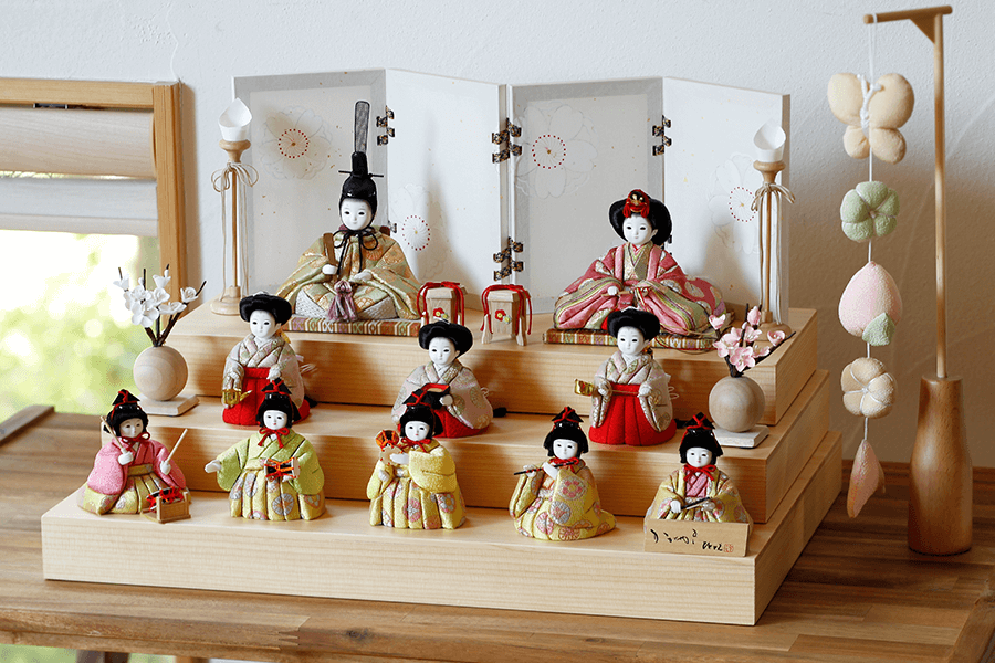 おしゃれなお雛様 ひととえ｜高級ガラスケース｜500-280