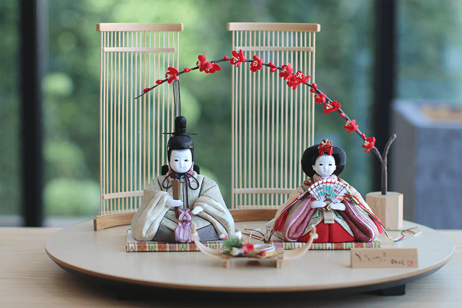 奥行356～40cm | コンパクトに木目込み雛人形