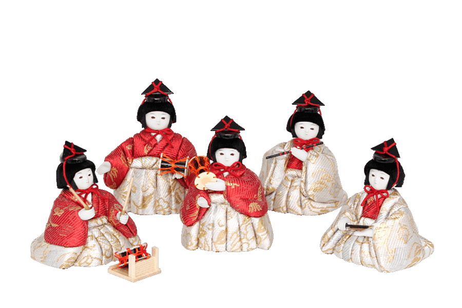 木目込み雛人形 絢 - あや - 12号 五人囃子｜ おしゃれで可愛い