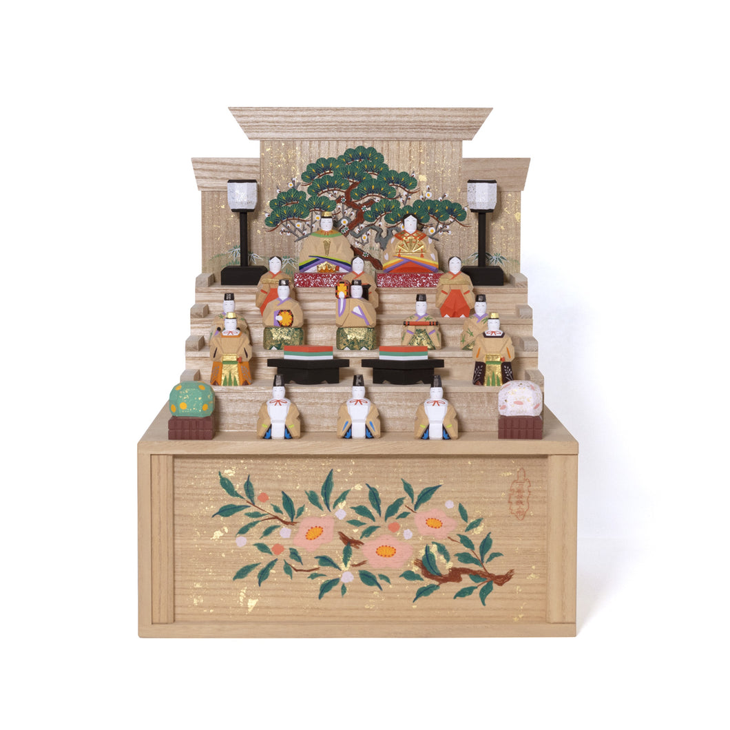 段飾雛（小） 神泉作 – 奈良一刀彫 誠美堂