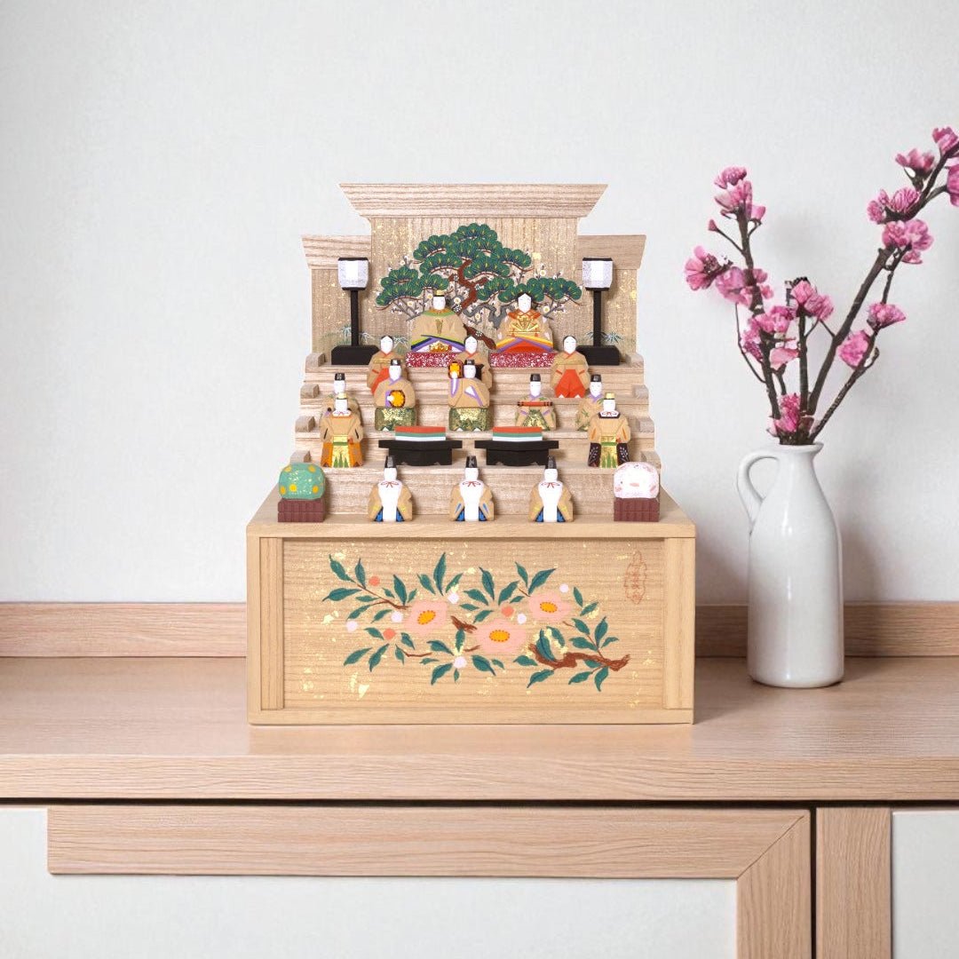 段飾雛（小） 神泉作 – 奈良一刀彫 誠美堂