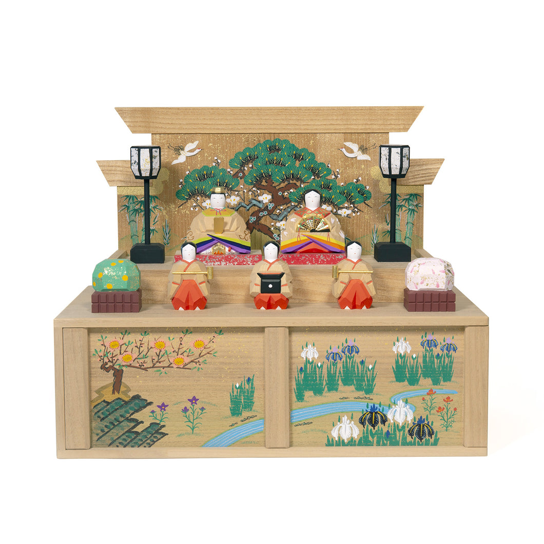 内裏雛（大・官女付） 神泉作 – 奈良一刀彫 誠美堂