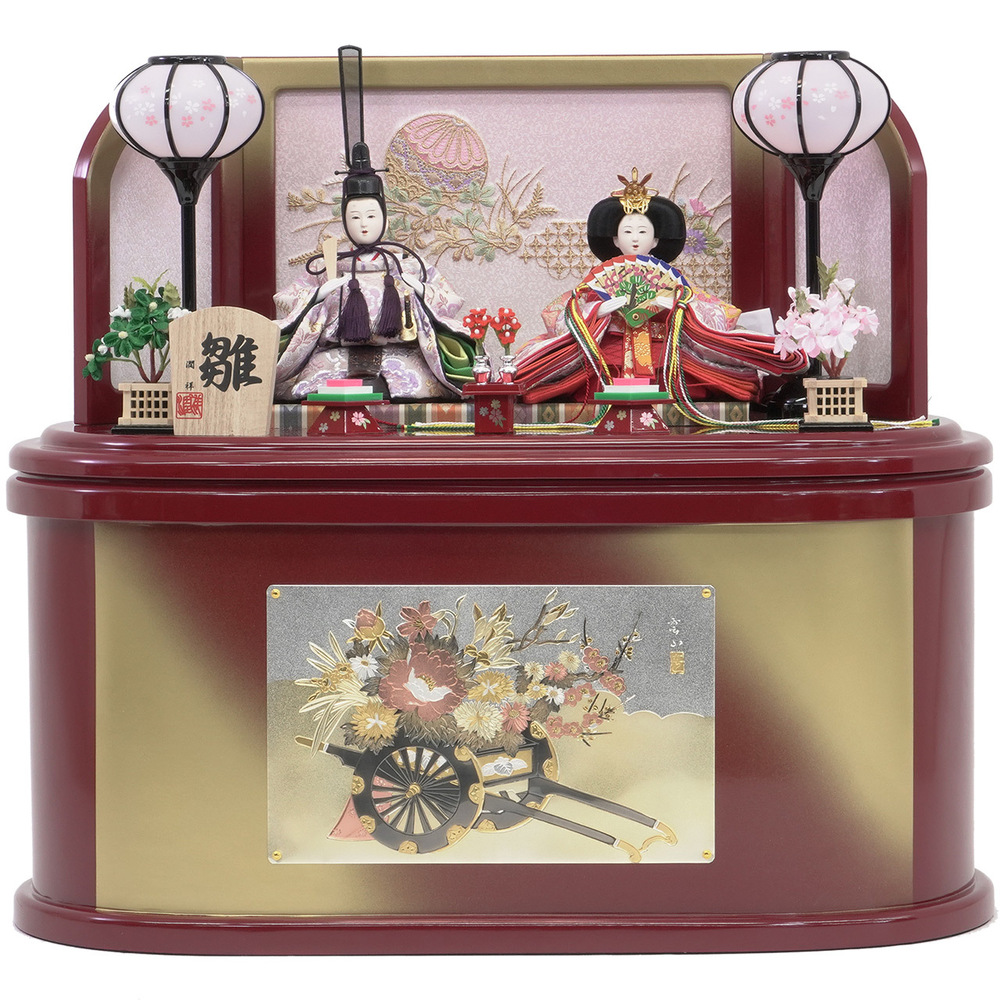 雛人形 収納飾りセット【P85214】 ☆吉祥模様が華やかな画期的な