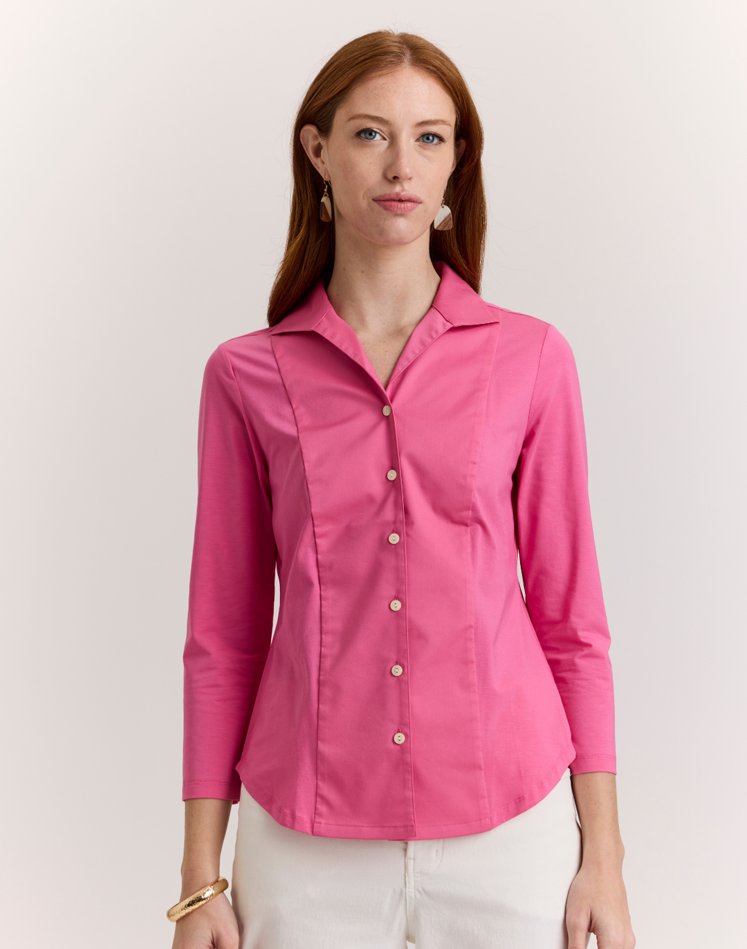 Donna 3/4 Sleeve Wing Collar 