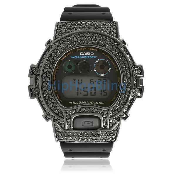Custom G Shock Watch DW-6900 All Black Bling Bling – HipHopBling
