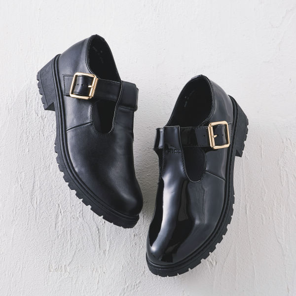 レディースTストラップシューズ(ふかふかインソール)【22.0～25.5cm