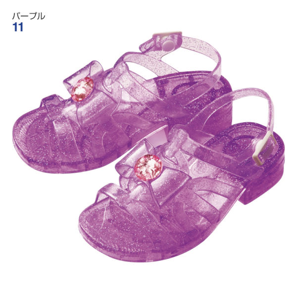 ガールズラメ入りサンダル(ストラップ付)【15.0～19.0cm】 | 激安靴の