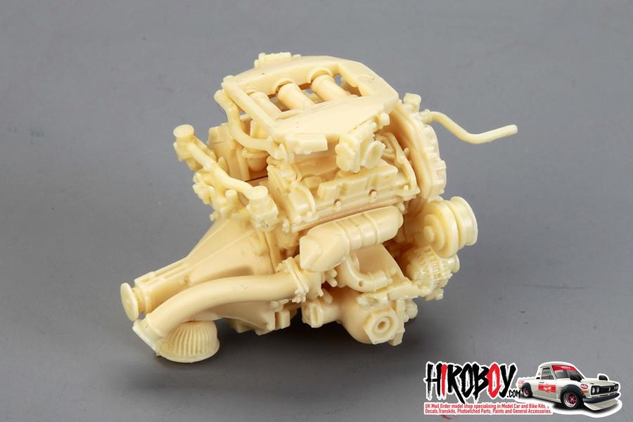 1:24 Nissan R35 GT-R Engine Full Detail Kit (VR38DETT) (Resin+PE+