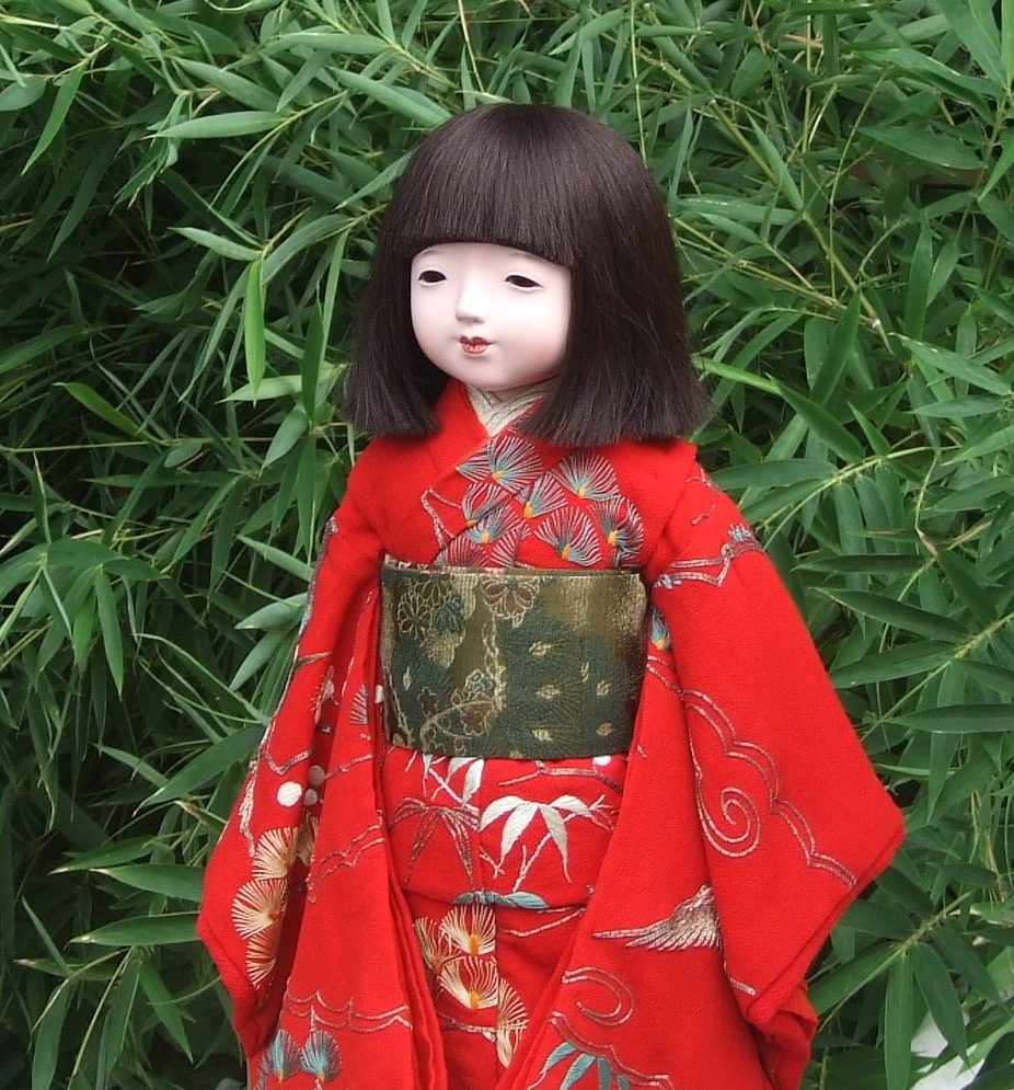 市松人形A 着丈39.5cm-12388朱 ｜ 株式会社広田屋人形