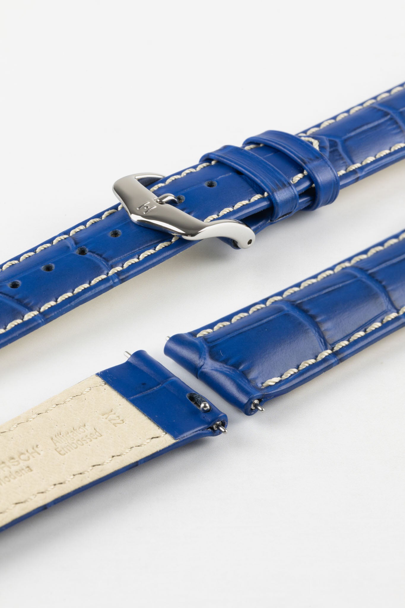 Hirsch Modena | Etched Leather Royal Blue Watch Strap | HS – HS by