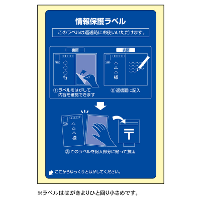 情報保護ラベル 貼り直しOK 往復はがき用/はがき全面｜HISAGO ヒサゴ