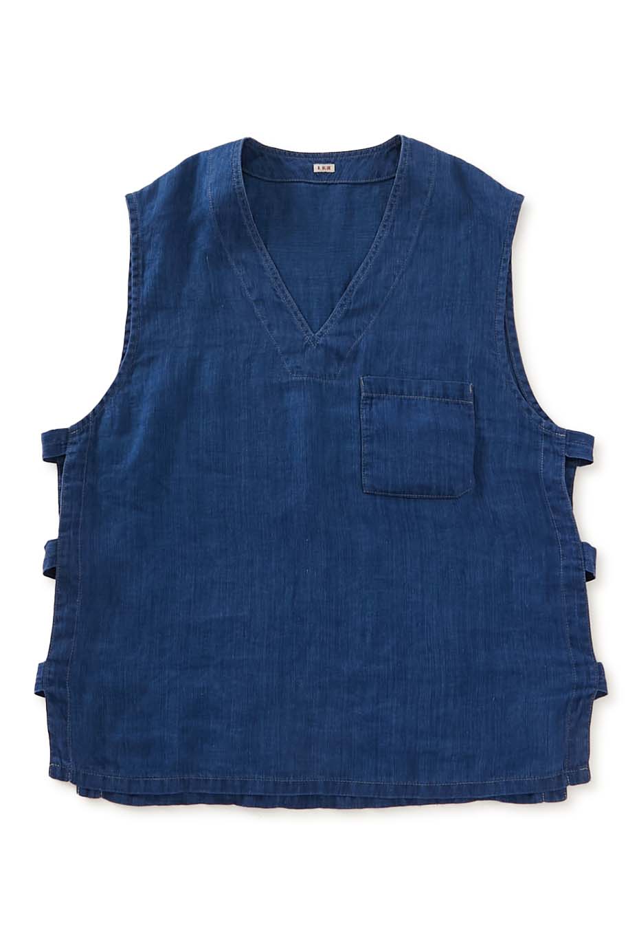 インディゴリネン ハイカウントツイル プルオーバーベスト | BLUE BLUE