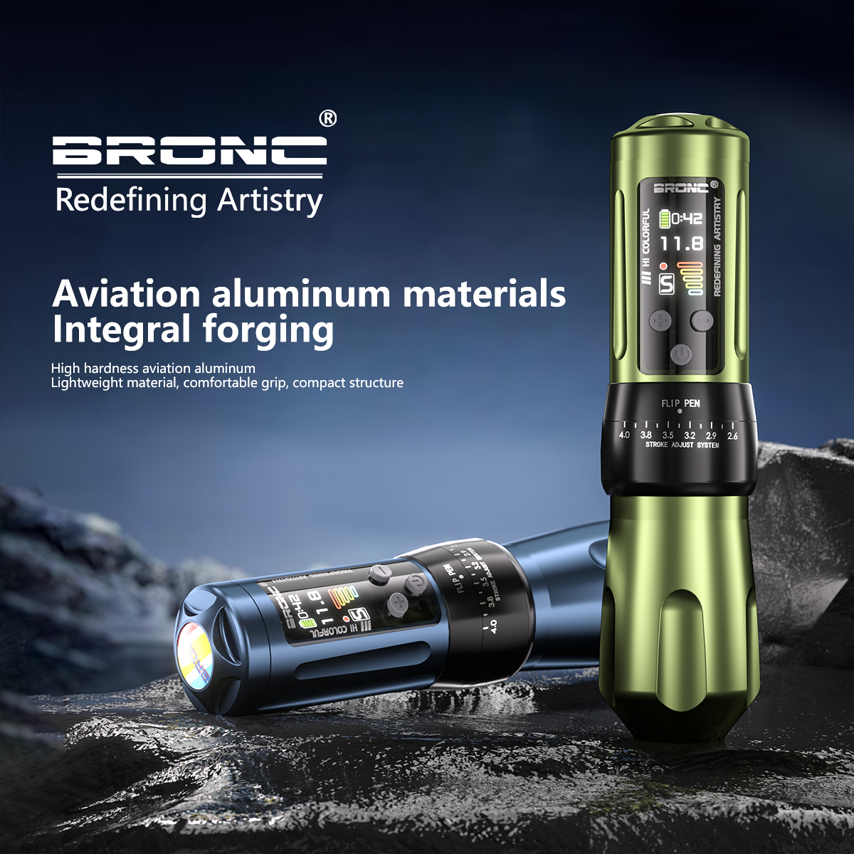 2024 BRONC X2 Adjustable Wireless Pen - Bronc Tattoo Machine