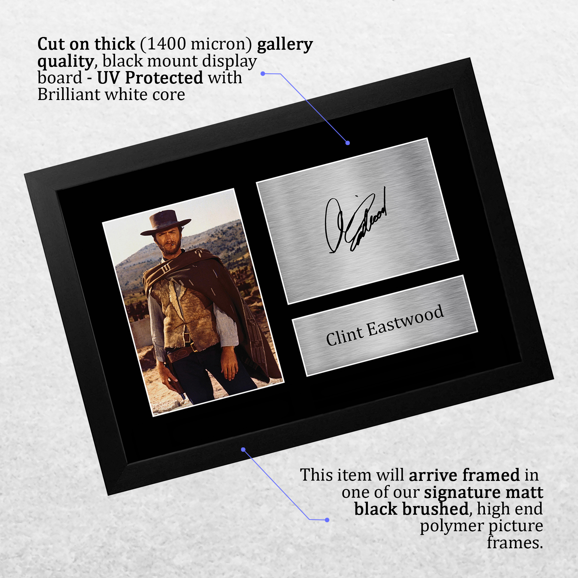 Clint Eastwood Signed Pre Printed Autograph A4 Photo Gift For Good