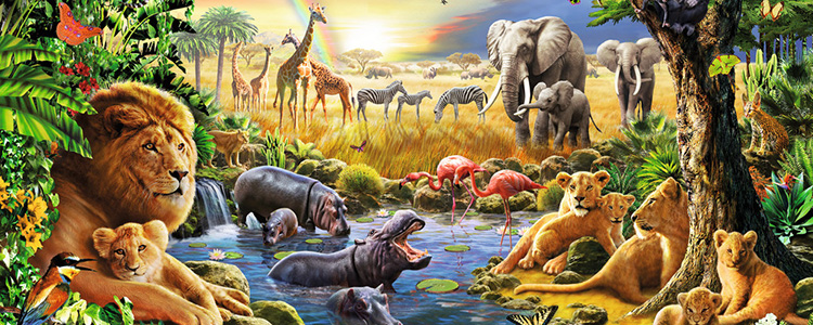 ジグソーパズル 300XXL 野生の王国：おもちゃ：百町森