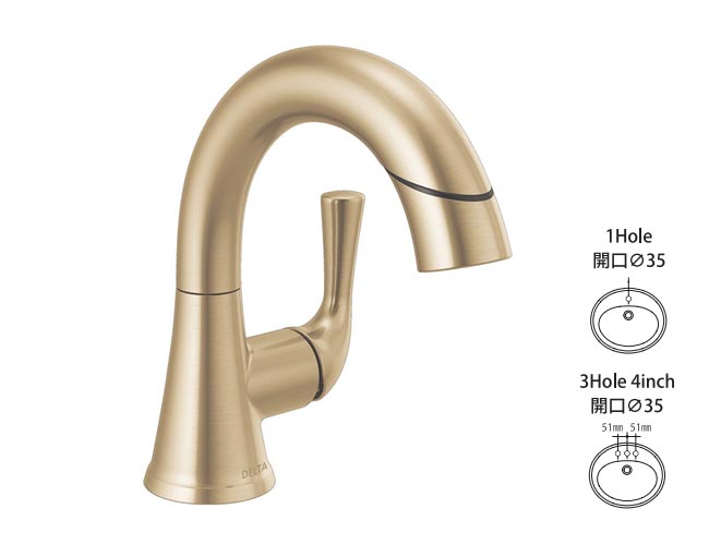 DELTA 洗面混合水栓 カイラ シャンパンブロンズ | おしゃれな輸入水栓