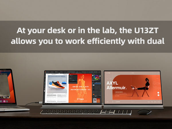 Intehill 4K Portable Monitor for Laptop and mini PC, 13.4 inch U13NA