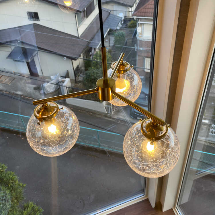 LT-5005 超人気のクラック（ヒビ割れ）3灯ペンダントライト・LED対応