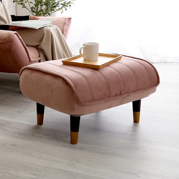 SF-4146 ベロア生地の大人かわいいオットマン・ピンク色