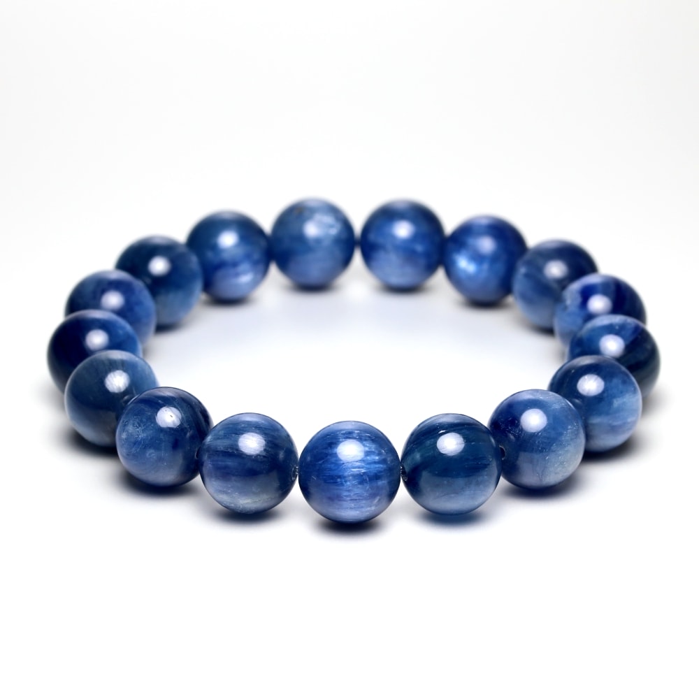 高品質++]ブラジル産カイヤナイトブレスレット（約12mm玉） - 埼玉県