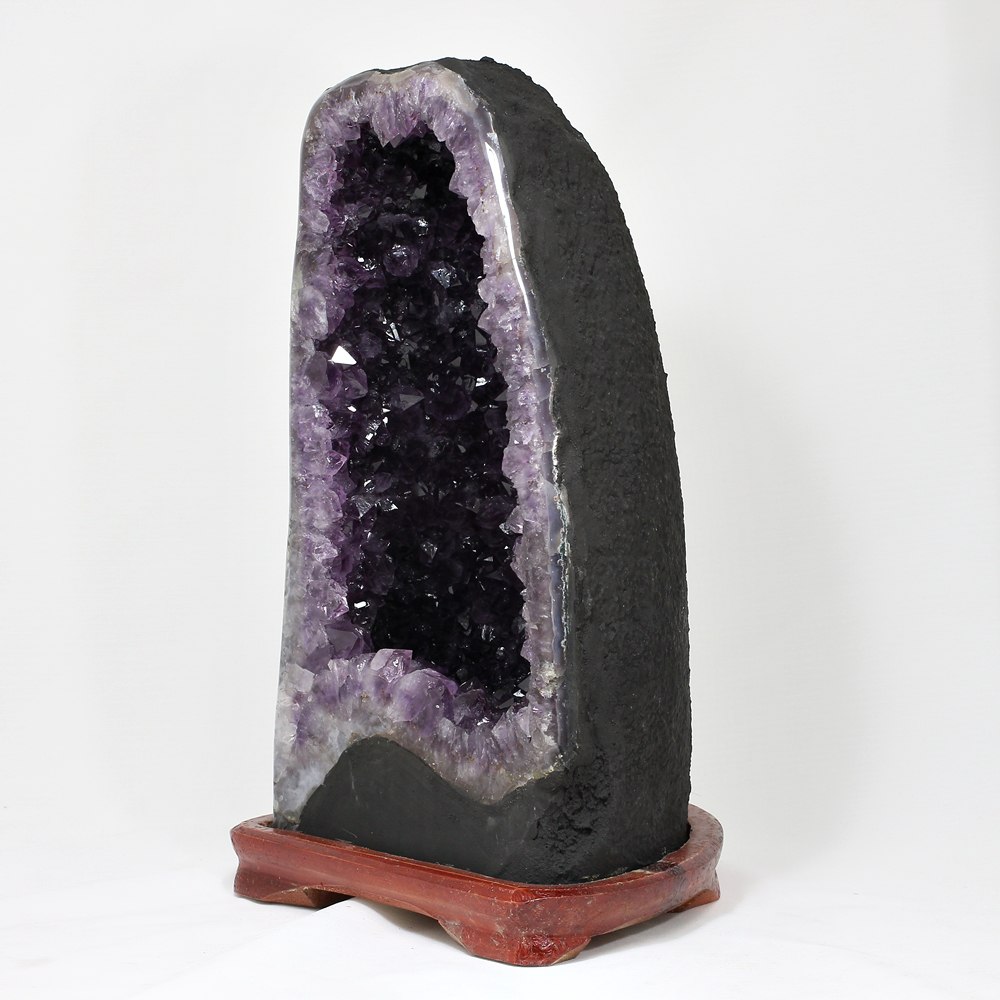 アメジストドーム 置物 木製台座付き アメジストドーム 置物
