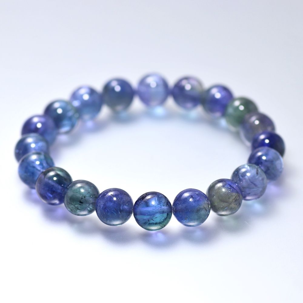 トップクォリティ]バイカラータンザナイトブレスレット（約10mm玉